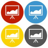 Projector Screen icon on circle buttons