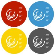 Radial Bar Chart icon on circle buttons N5
