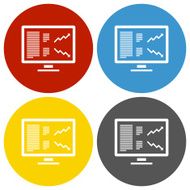 Computer Monitor icon on circle buttons N6