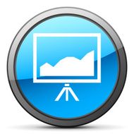 Projector Screen icon on a round button N17
