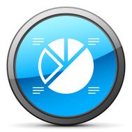 Pie Chart icon on a round button N38