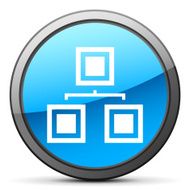 Organization Chart icon on a round button N18