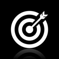 Target icon on a black background N10