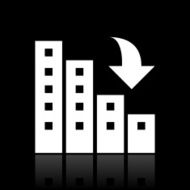 Apartment Buildings icon on a black background N3