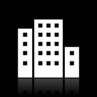 Office Building icon on a black background N10