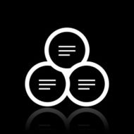 Venn Diagram icon on a black background N6