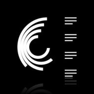 Radial Bar Chart icon on a black background N6