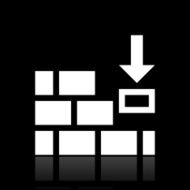 Wall icon on a black background N7