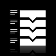 Flowchart icon on a black background N24