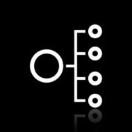 Organization Chart icon on a black background N5