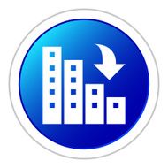 Apartment Buildings icon on a round button N10