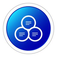 Venn Diagram icon on a round button N28