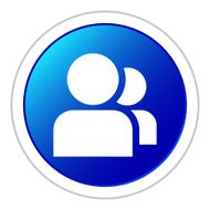 People icon on a round button