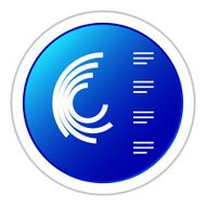 Radial Bar Chart icon on a round button N28
