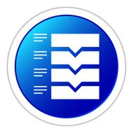 Flowchart icon on a round button N99