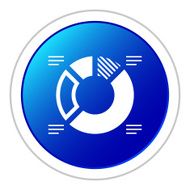 Donut Chart icon on a round button N46