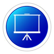 Projector Screen icon on a round button N19