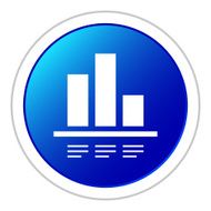 Bar Graph icon on a round button N105