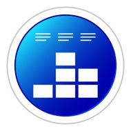 Bar Graph icon on a round button N106