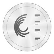 Radial Bar Chart icon on a round button N29