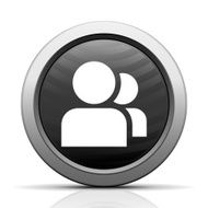 People icon on a round button N2
