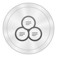Venn Diagram icon on a round button N29