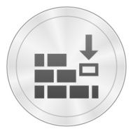 Wall icon on a round button N29