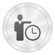 Businessman icon on a round button N112