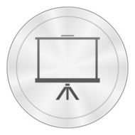 Projector Screen icon on a round button N21