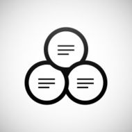 Venn Diagram icon on a white background N18