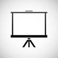 Projector Screen icon on a white background N13