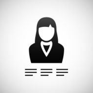 Businesswoman icon on a white background N18
