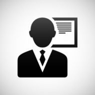 Businessman icon on a white background N85