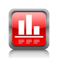 Bar Graph icon on a square button N51