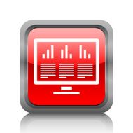 Computer Monitor icon on a square button N19