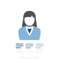 Businesswoman icon on a white background N19