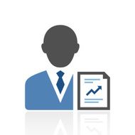 Businessman icon on a white background N89