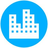Office Buildings icon on a round button N3