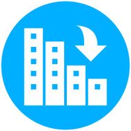 Apartment Buildings icon on a round button N12
