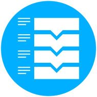 Flowchart icon on a round button N100
