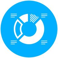 Donut Chart icon on a round button N48