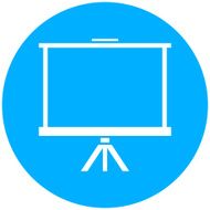 Projector Screen icon on a round button N23