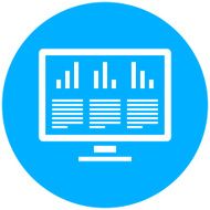 Computer Monitor icon on a round button N45