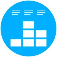 Bar Graph icon on a round button N112