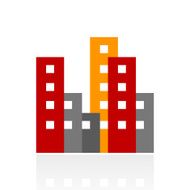 Office Buildings icon on a white background N3