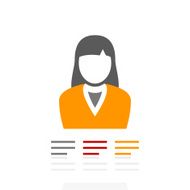 Businesswoman icon on a white background N20
