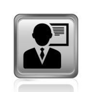 Businessman icon on a square button N53