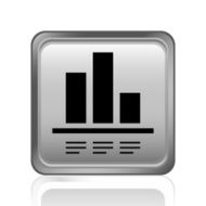 Bar Graph icon on a square button N54