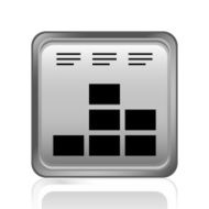 Bar Graph icon on a square button N55