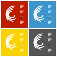 Radial Bar Chart icon on square buttons N7